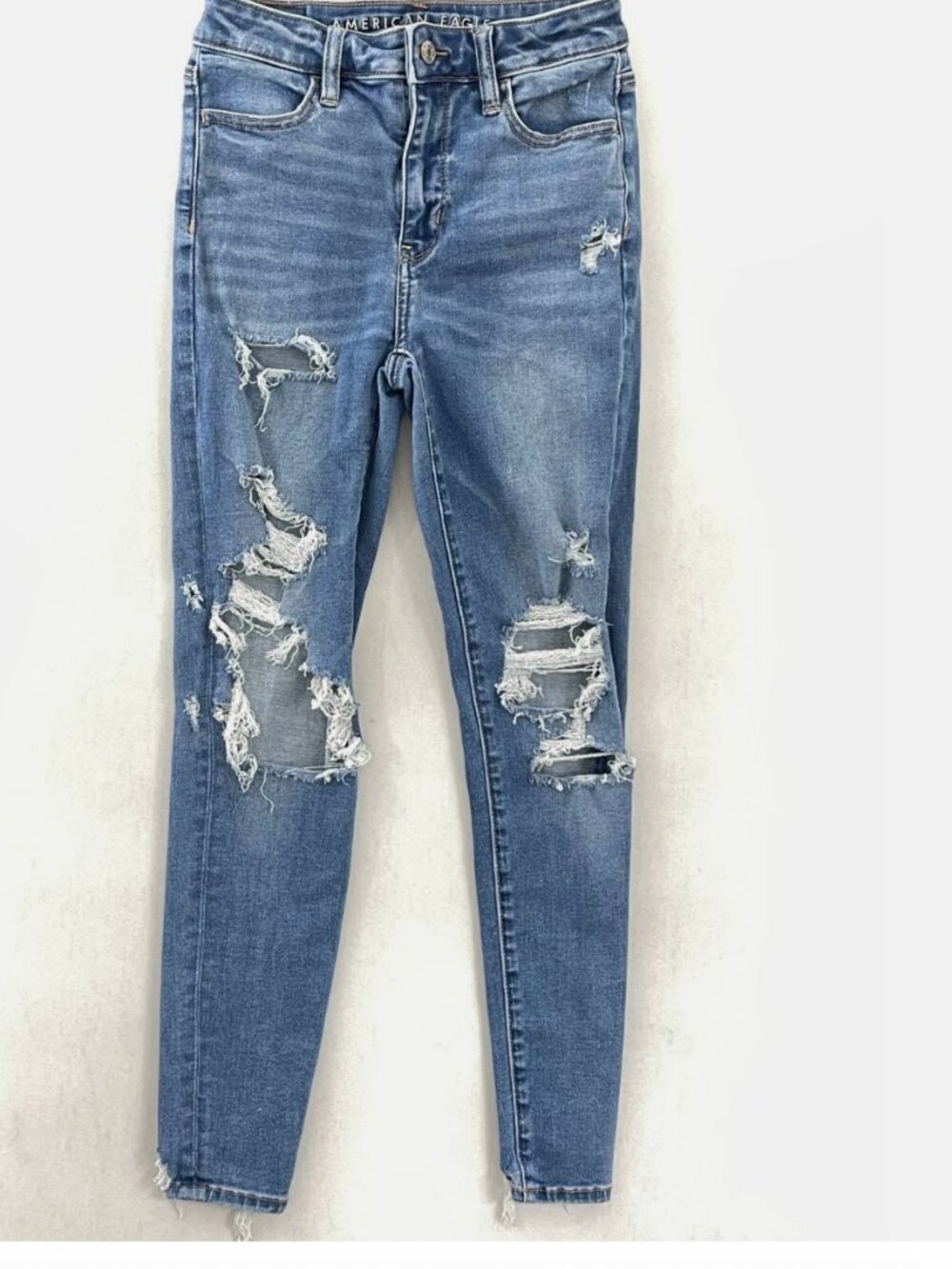 American Eagle Super High-Rise Jegging - Distressed - Size 2
